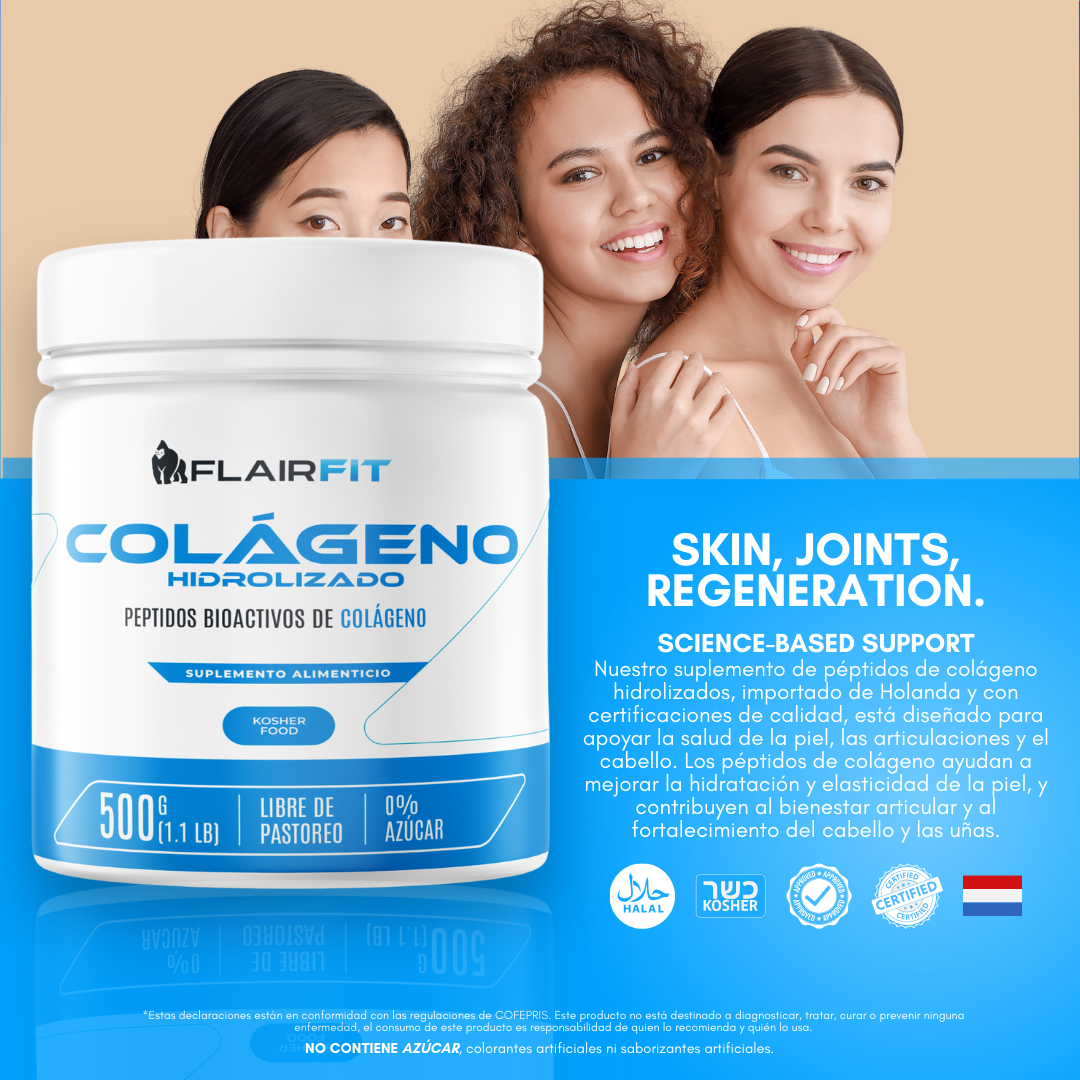 FLAIRFIT® Péptidos Biactivos de Colagéno Hidrolizado 500G