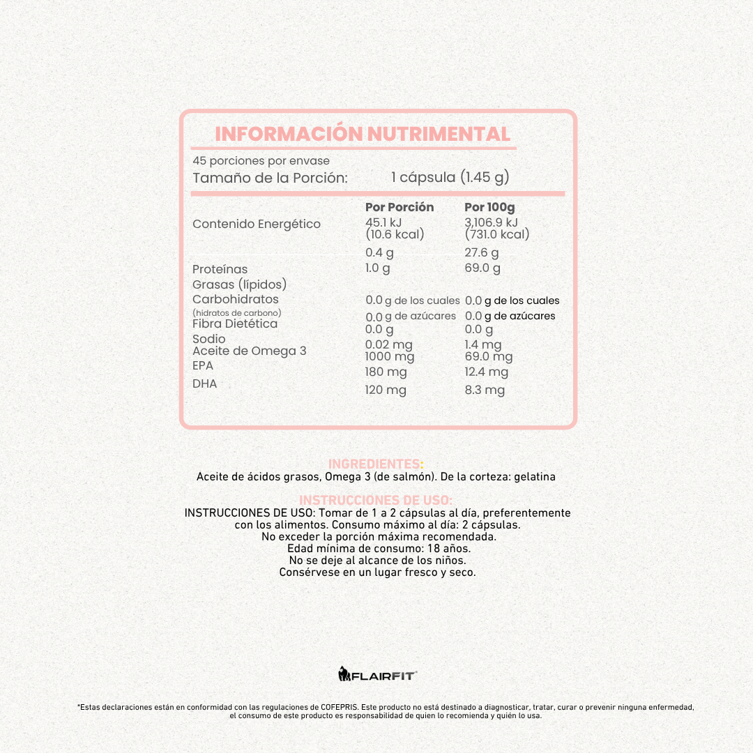 FLAIRFIT® OMEGA 3 SALMON OIL, EPA - DHA