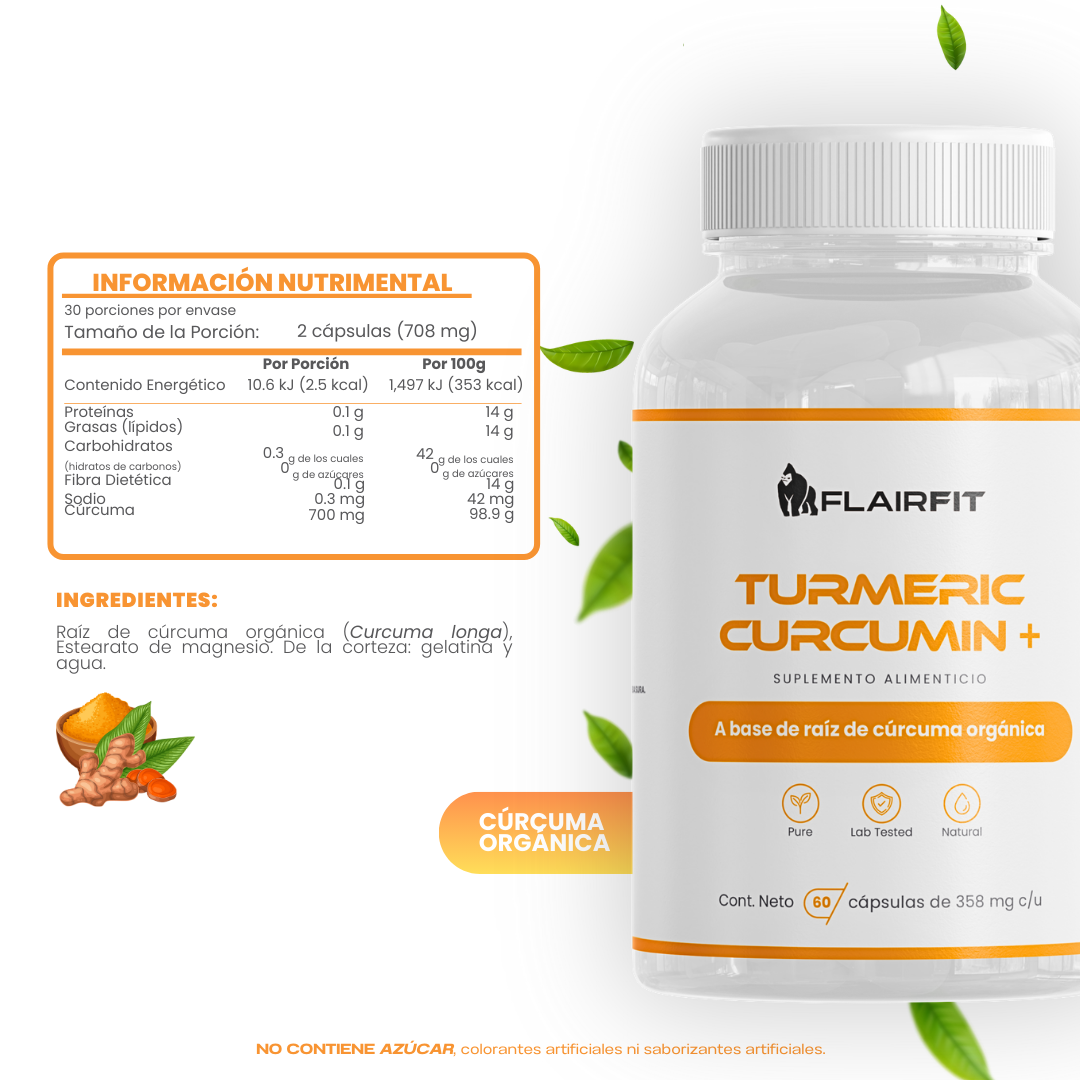 FLAIRFIT® TURMERIC CURCUMIN • ORGANIC TURMERIC ROOT