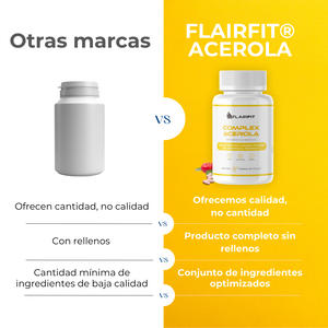 FLAIRFIT® Complex Acerola, Vitamína D3, Probióticos, Sabor Cereza