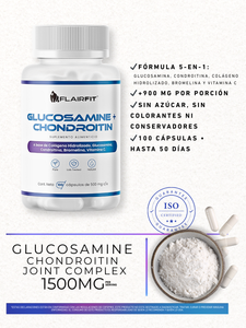 Flairfit® Glucosamina + Condroitina – 100 cápsulas (1500 mg por porción)