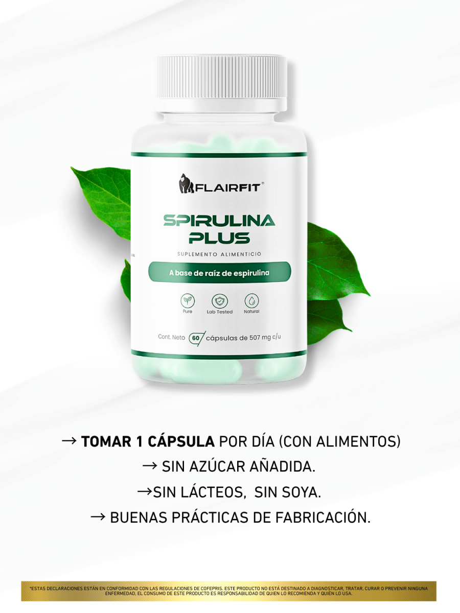Alga de Spirulina Premium – 60 cápsulas