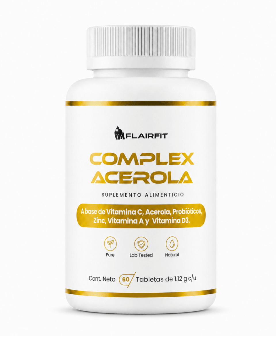 Complex Acerola, Vitamina D3 y Probióticos Flairfit® – Sabor Cereza - 60 cápsulas