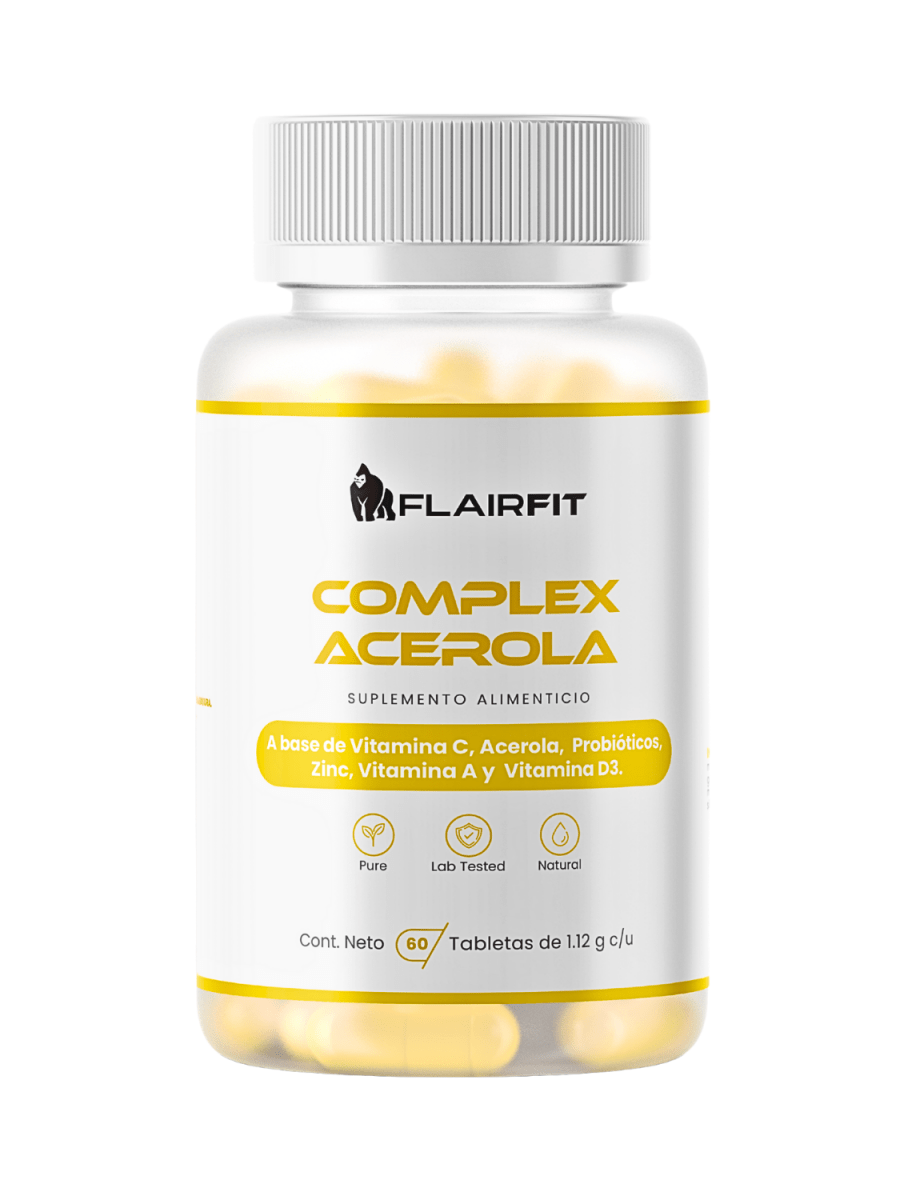 Complex Acerola, Vitamina D3 y Probióticos Flairfit® – Sabor Cereza - 60 cápsulas