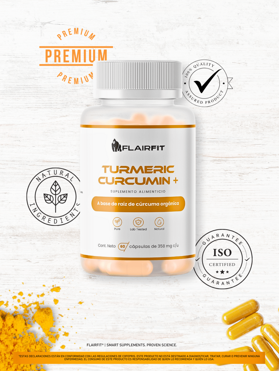 Cúrcuma (Turmeric) orgánica – 60 cápsulas (700 mg por porción)