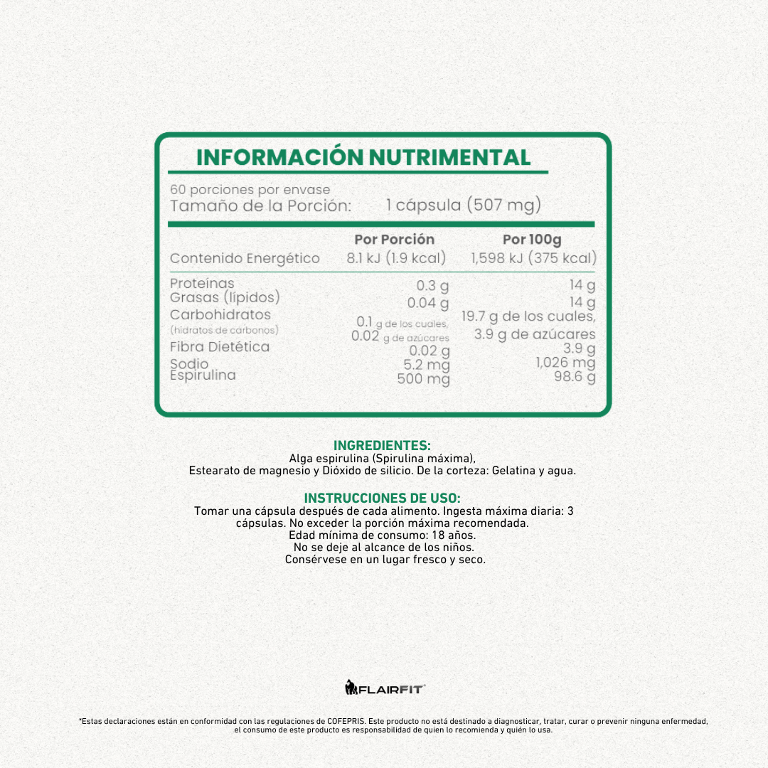 FLAIRFIT® SPIRULINE ALGAE PLUS