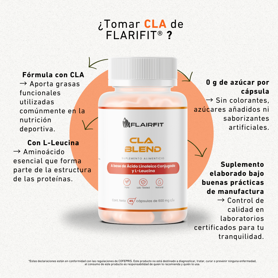 FLAIRFIT® CLA Blend – Ácido Linoleico + L-Leucina 45 cápsulas