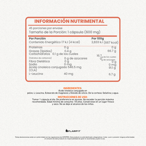 FLAIRFIT® CLA Blend – Ácido Linoleico + L-Leucina 45 cápsulas