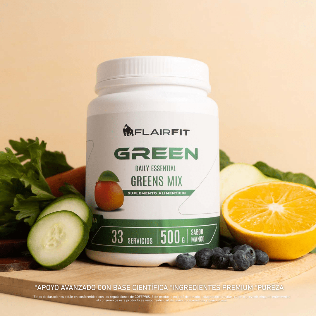 FLAIRFIT® Daily Green's Mix Superfoods, +50 Ingredientes. 500G