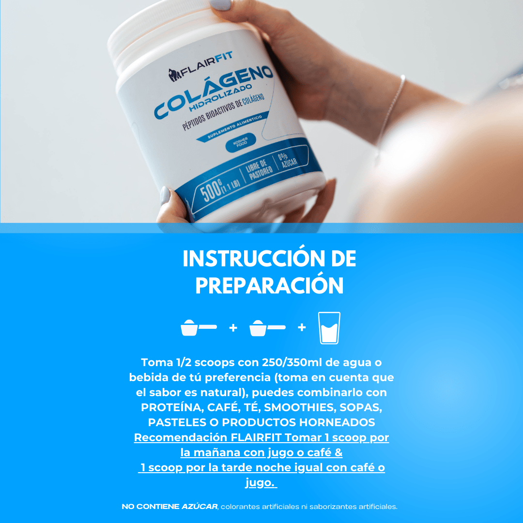 FLAIRFIT® Colágeno Hidrolizado – Péptidos Bioactivos 500g