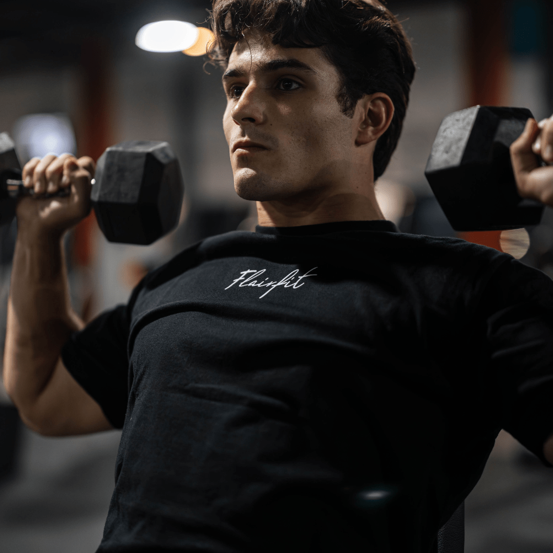 FLAIRFIT® Playera Premium 240 GSM T-shirt: Italics Oversized