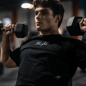 FLAIRFIT® Playera Premium 240 GSM T-shirt: Italics Oversized