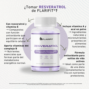 FLAIRFIT® RESVERATROL ANTIOXIDANT, VITAMINS • ACAI SEED • INOSITOL • B COMPLEX