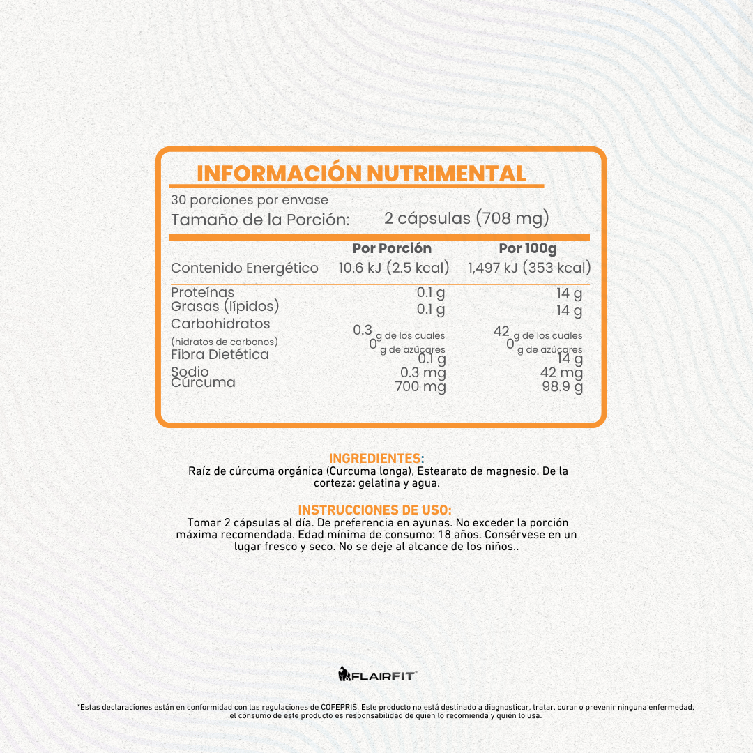 FLAIRFIT® TURMERIC CURCUMIN • ORGANIC TURMERIC ROOT