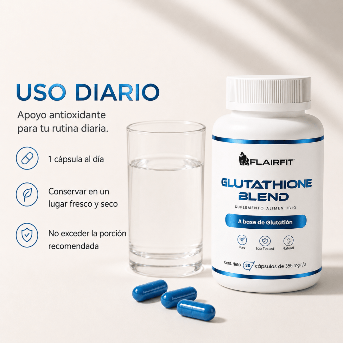 FLAIRFIT® GLUTATHIONE BLEND (GLUTAMINE + CYSTEINE + GLYCINE)