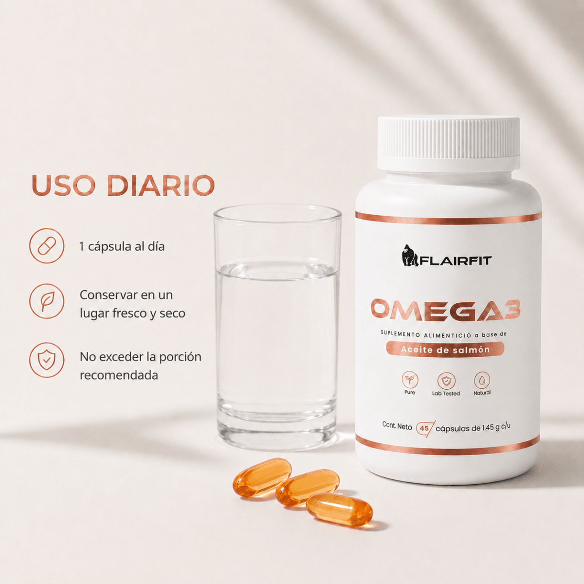 FLAIRFIT® OMEGA 3 SALMON OIL, EPA - DHA