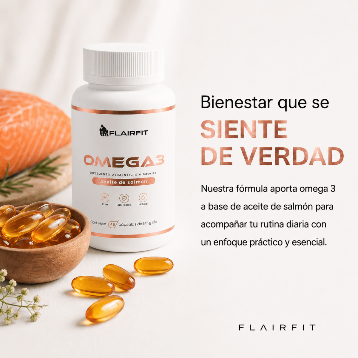 FLAIRFIT® OMEGA 3 SALMON OIL, EPA - DHA