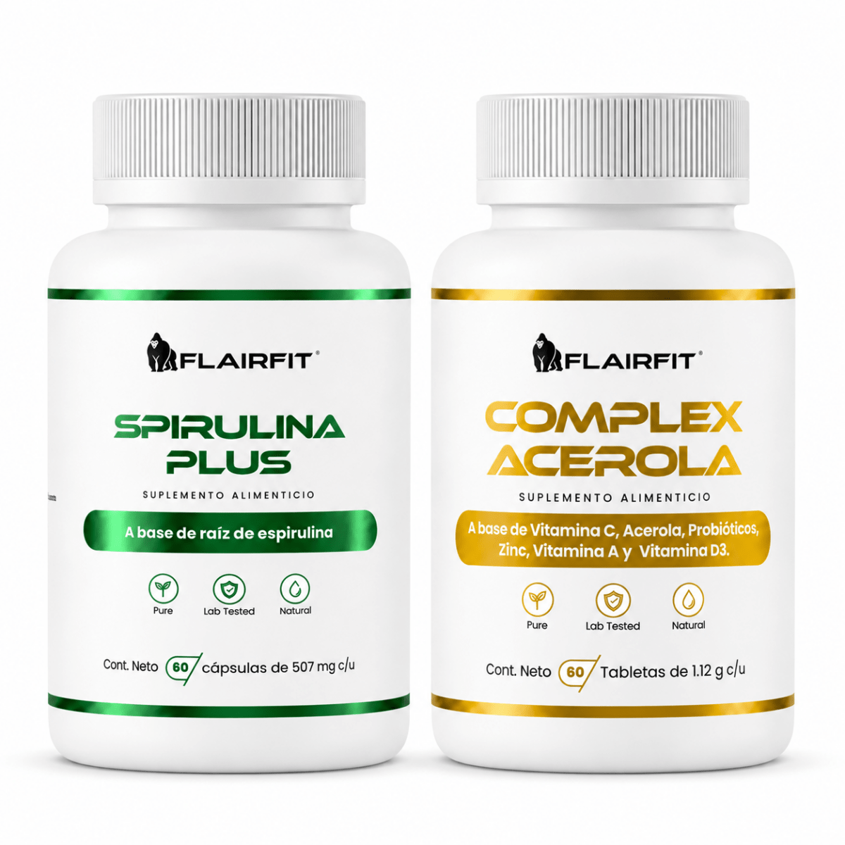 Pack Bienestar Diario Flairfit® · Spirulina + Acerola