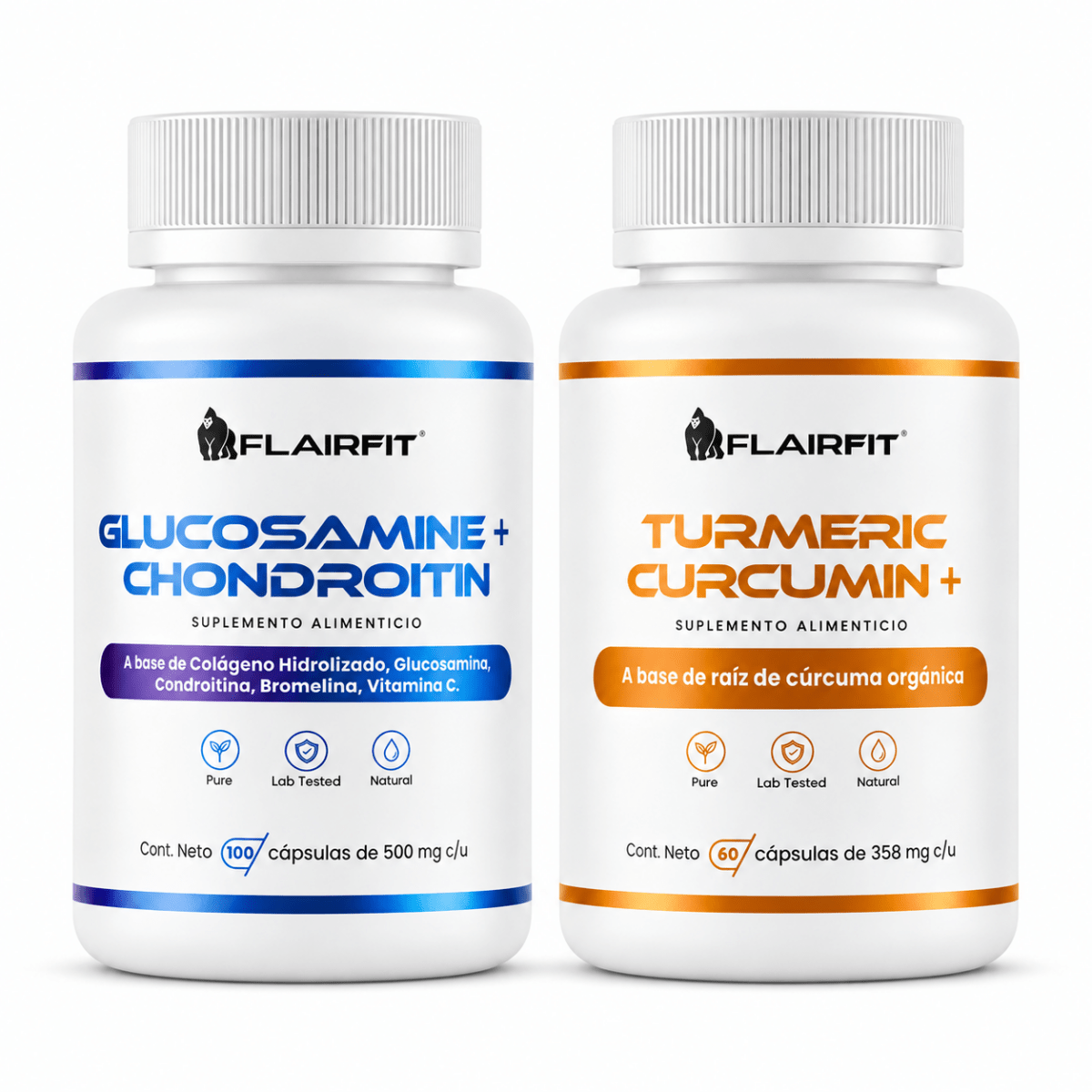 Pack Movimiento Flairfit® · Glucosamina + Cúrcuma