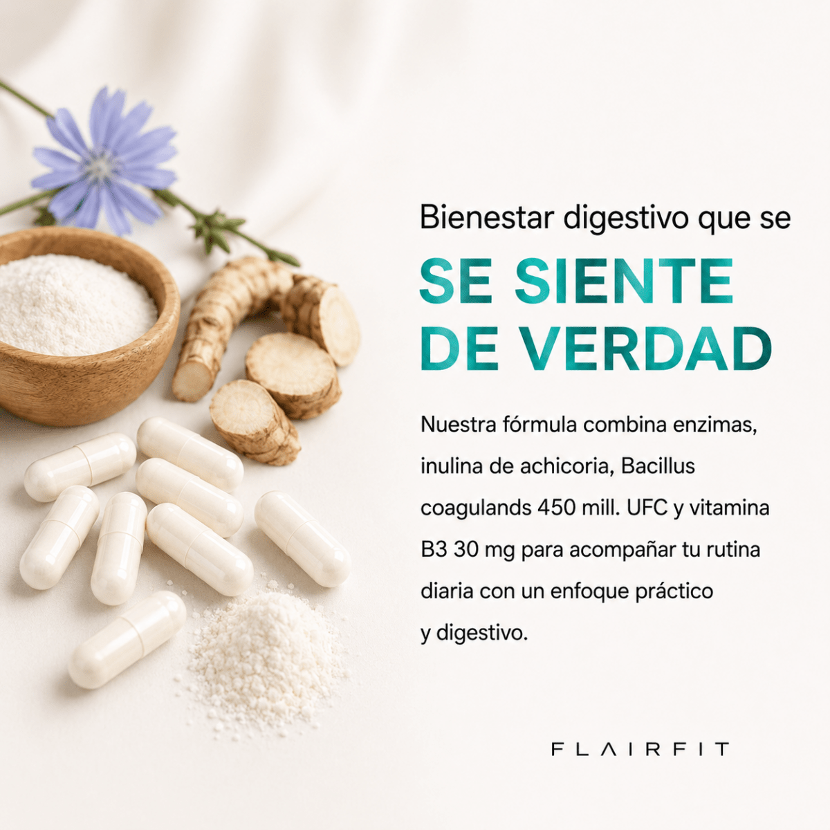Probióticos + Enzimas Flairfit® · 45 cápsulas