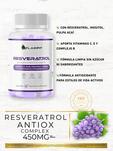 Resveratrol – 45 cápsulas (650 mg por porción)