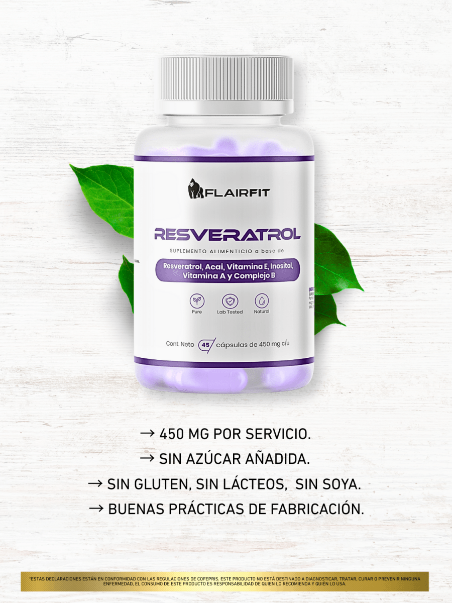 Resveratrol – 45 cápsulas (650 mg por porción)