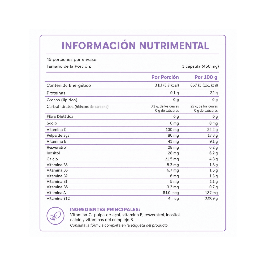 Resveratrol Complex Flairfit® · 45 cápsulas
