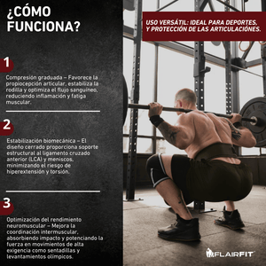 Rodilleras de compresión 7 mm (par) de neopreno – Para sentadillas, levantamiento de pesas, halterofilia, fitness y levantamiento de potencia – Negro