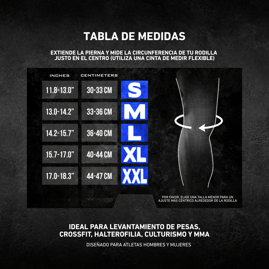 Rodilleras de compresión 7 mm (par) de neopreno – Para sentadillas, levantamiento de pesas, halterofilia, fitness y levantamiento de potencia – Negro