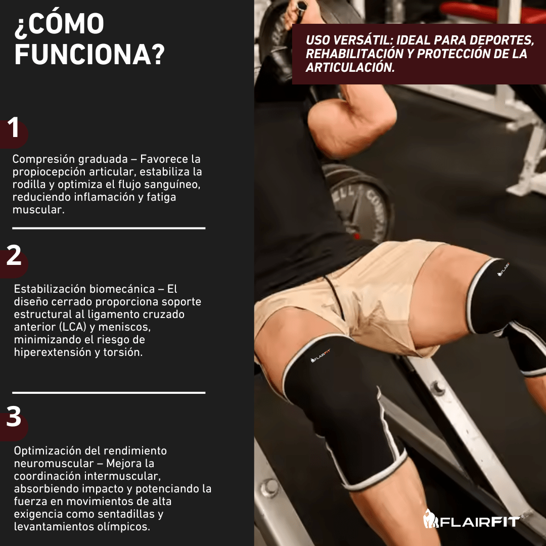 Rodilleras Flairfit® 7 mm – Powerlifting, Gimnasio y Cross-Training