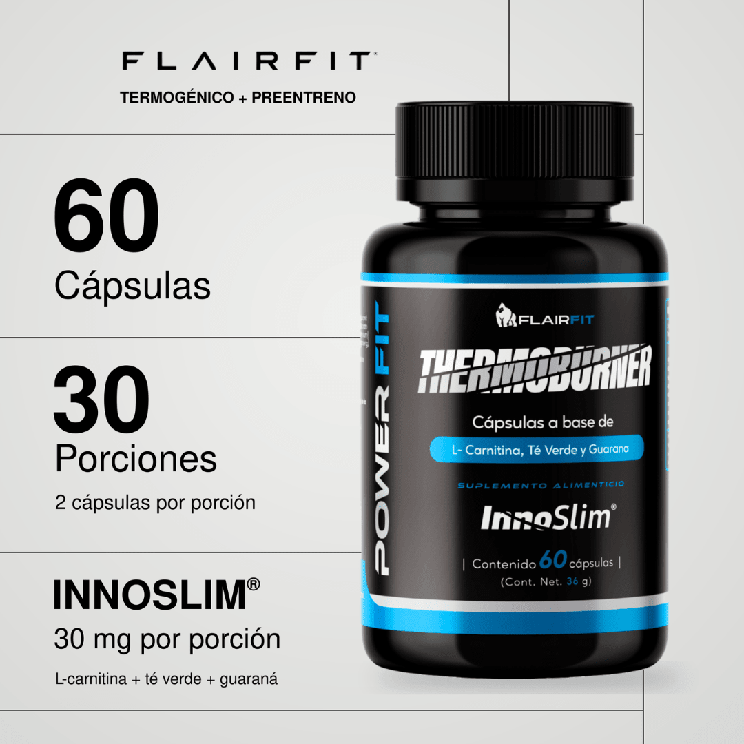FLAIRFIT® POWER THERMOBURNER 2.0, INNOSLIM® + GREEN TEA + GUARANÁ + L-CARNITINE