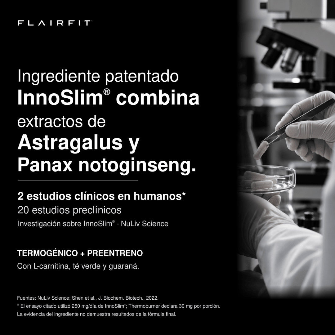 FLAIRFIT® POWER THERMOBURNER 2.0, INNOSLIM® + GREEN TEA + GUARANÁ + L-CARNITINE